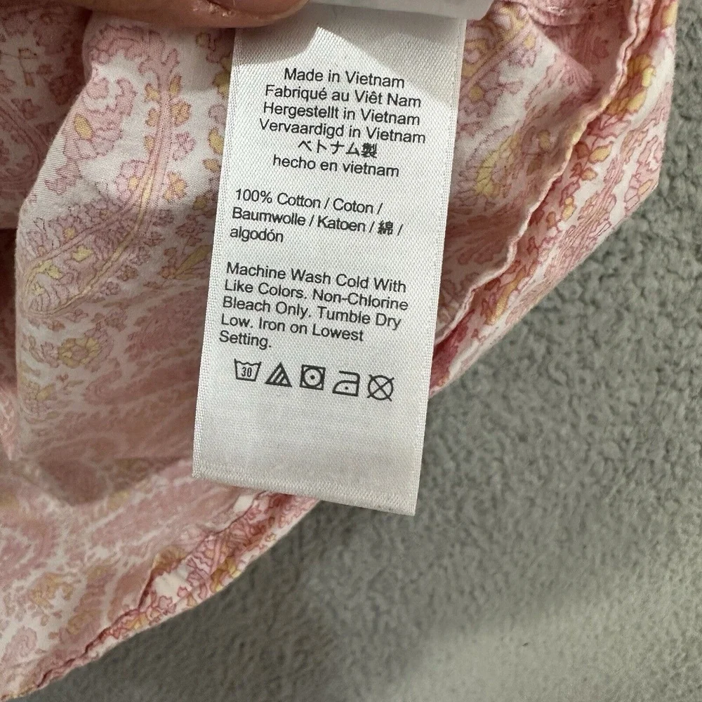 J.Crew Pajama Top Women‎ Medium Pink Paisley Coquette Cottagecore Lounge Preppy